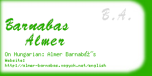 barnabas almer business card